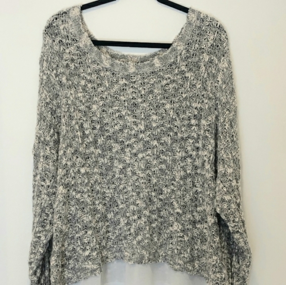 Lane Bryant Sweater Size 24 Gray with Shirt Tail